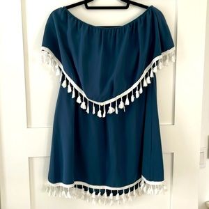 BB Dakota strapless navy blue dress
